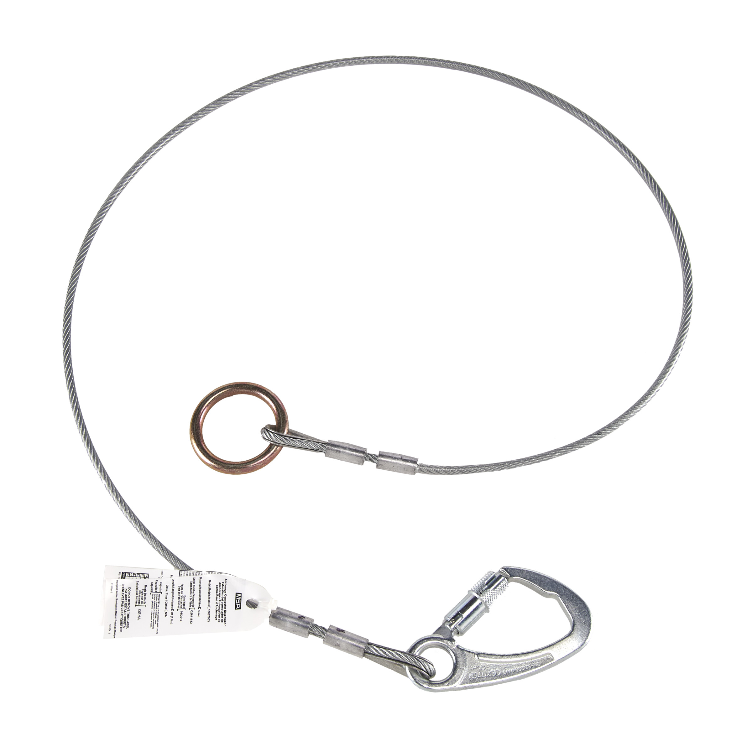 Anchorage Connector Extension, 5' Cable, FP5K snaphook & O-Ring